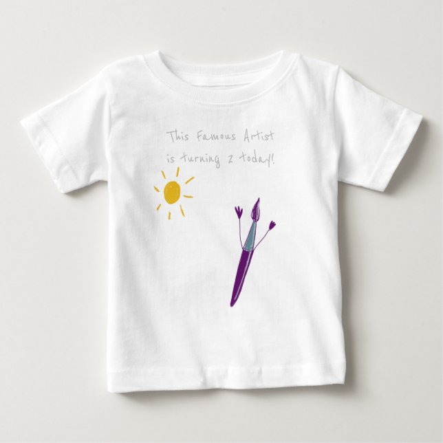Cute Original Art på Babyens födelsedag T-Shirt (Framsida)