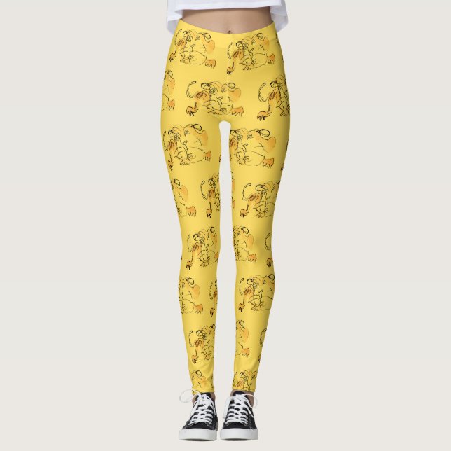 Cute Original Teckning Tiger Kinesiskt nyår L4b Leggings (Framsida)