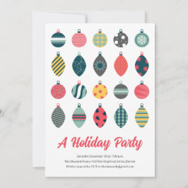 Cute Ornamet jul Party Inbjudningar