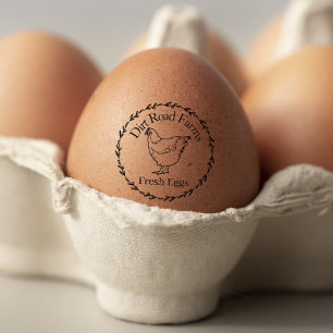 Cute Orpington Chicken Farm Fresh Blommigt Egg Stämpel