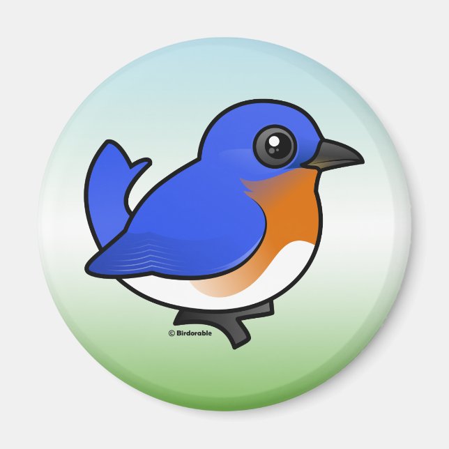 Cute Östra Bluebird Magnet (Framsidan)