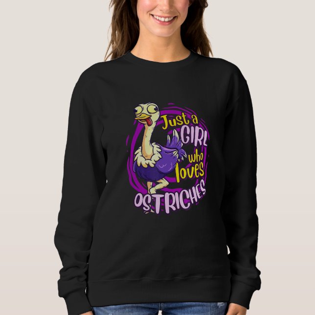 Cute Ostrich är bara en flicka som Kärlek Ostriche T Shirt (Framsida)