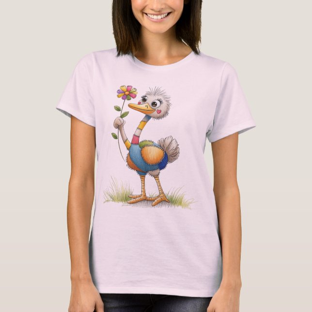 Cute Ostrich T Shirt (Framsida)