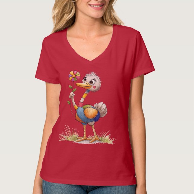 Cute Ostrich T Shirt (Framsida)