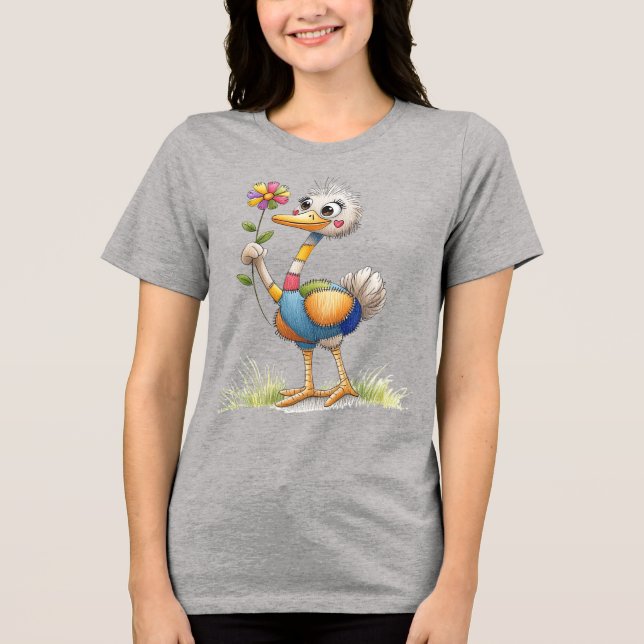 Cute Ostrich T Shirt (Framsida)