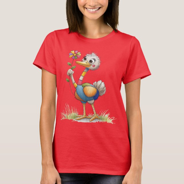 Cute Ostrich T Shirt (Framsida)