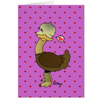 Cute ostrich wink hälsningskort
