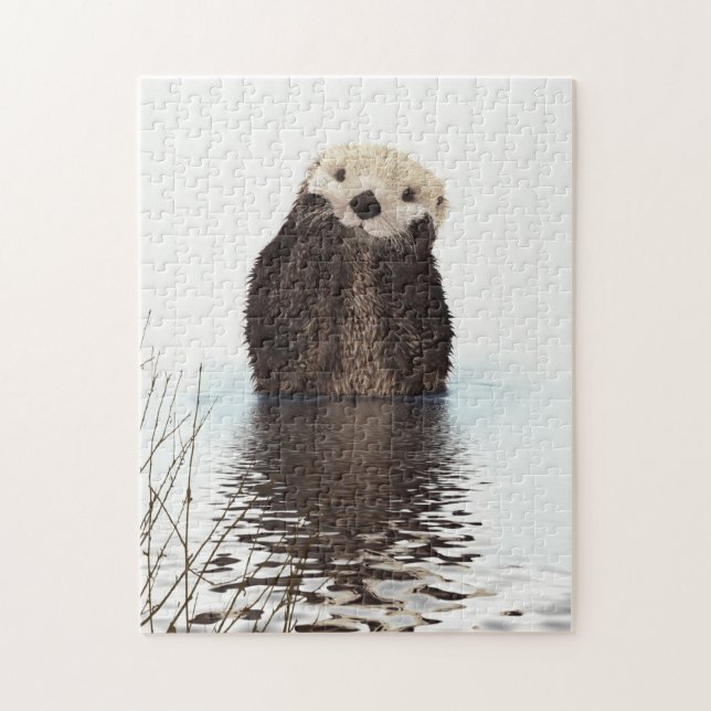 Cute Otter Adlig Animal Pussel (Vertikal)