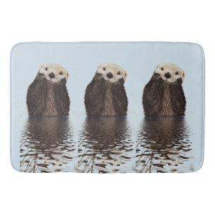 Cute Otter Ansikte Natature Photo Badrumsmatta