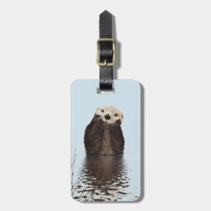 Cute Otter Ansikte Natature Photo Bagagebricka