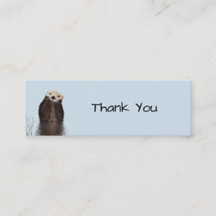 Cute Otter Ansikte Natature Photo Mini Visitkort