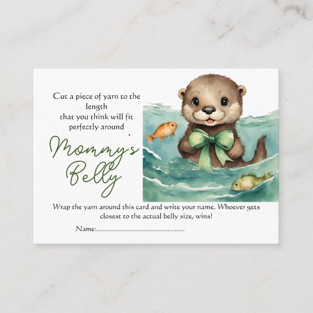 Cute Otter Baby Bump Game Game gissar Mamma Belly  Tilläggskort (Framsida)