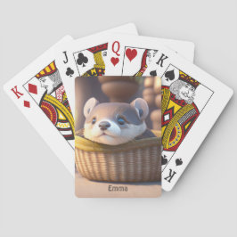 Cute Otter baby i basket - anpassningsbar Casinokort