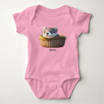 Cute Otter baby i basket - anpassningsbar