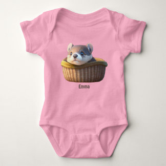 Cute Otter baby i basket - anpassningsbar T Shirt