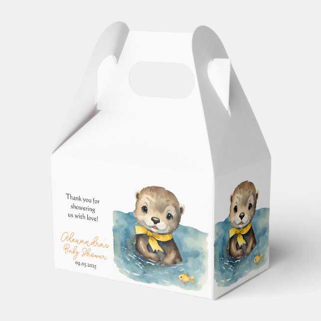 Cute Otter Baby Shower Gender Neutral Presentaskar (Framsidan Sidan)