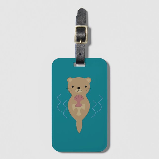 Cute Otter Bagagebricka (Framsida vertikal)