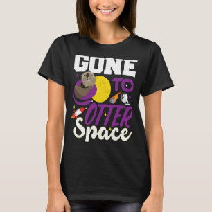 Cute Otter Borta på rymden Pun Boys Girl Kid T Shirt