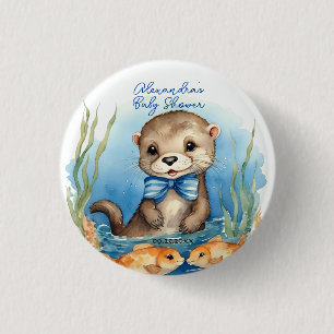 Cute Otter Boy Baby Shower Knapp