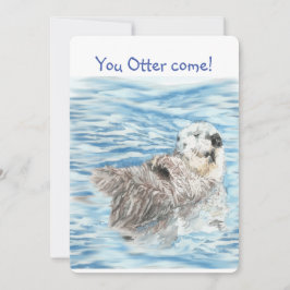 Cute Otter Chemo är färdigt Celebrate Roligt Inbju Inbjudningar