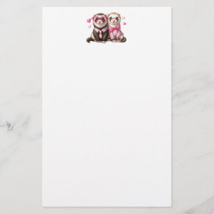 Cute Otter Couple i Kärlek Brevpapper