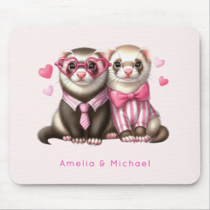 Cute Otter Couple i Kärlek Musmatta