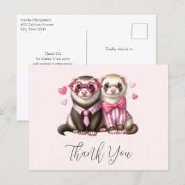 Cute Otter Couple i Kärlek Tack Vykort