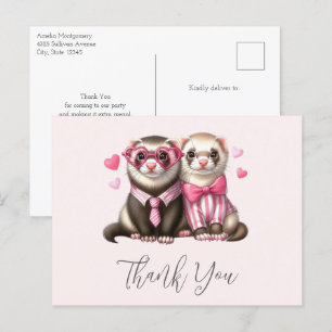 Cute Otter Couple i Kärlek Tack Vykort