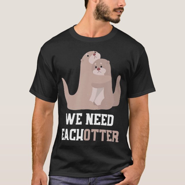 Cute Otter Couter Valentines day Gift Otter T Shirt (Framsida)