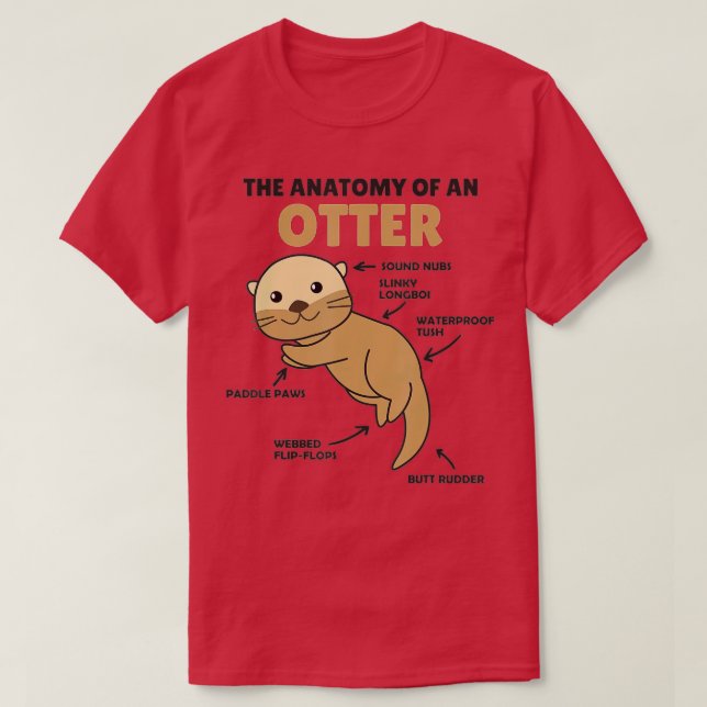 Cute Otter Explanation Anatomy Of An Otter  - 3  T Shirt (Design framsida)