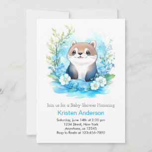 Cute Otter-fantastiska babyskor Inbjudningar