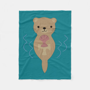 Cute Otter Fleecefilt