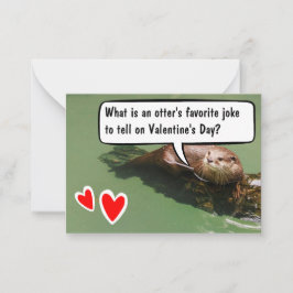 Cute Otter Funny School Valentine Day Anteckningskort