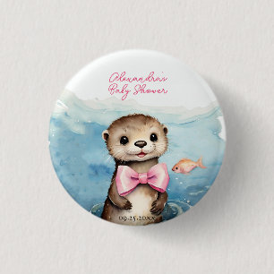 Cute Otter Girl Baby Shower Knapp