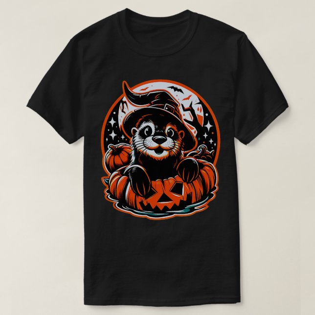 Cute otter häxhalloween Kids Boys Womens 3 T Shirt (Design framsida)
