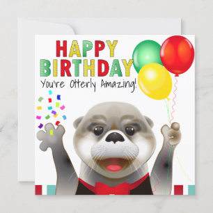 Cute Otter i Tuxedo GRATTIS PÅ FÖDELSEDAGEN Kort