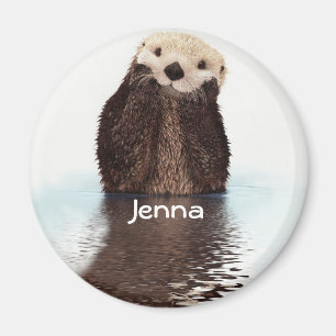 Cute Otter i Vatten Magnet
