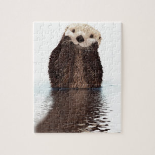 Cute Otter i Vatten Pussel