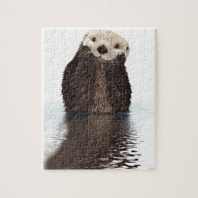 Cute Otter i Vatten Pussel (Vertikal)