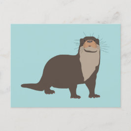Cute Otter Illustration Helg Vykort