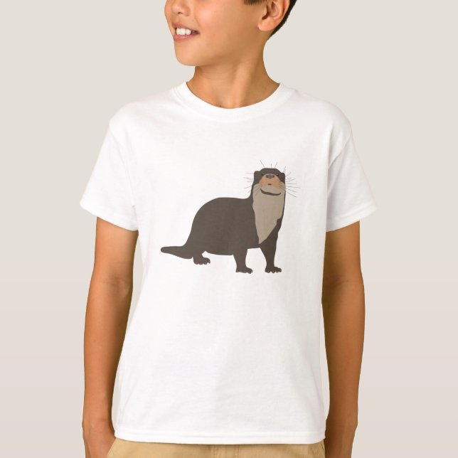Cute Otter Illustration T Shirt (Framsida)