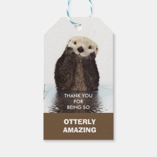 Cute Otter Image Pun - Otterly Fantastisk Tack Presentetikett