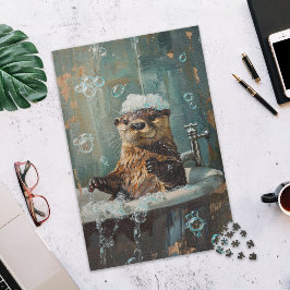 Cute Otter in Bubble Bath Jigsaw Puzzle Pussel