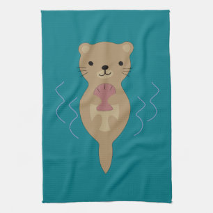 Cute Otter Kökshandduk