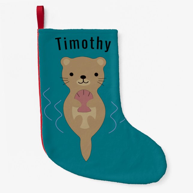 Cute Otter Liten Julstrumpa (Framsidan)