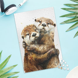 Cute Otter Love Jigsaw Puzzle Pussel