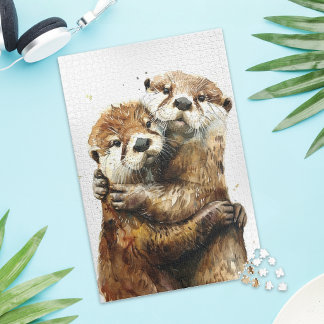 Cute Otter Love Jigsaw Puzzle Pussel