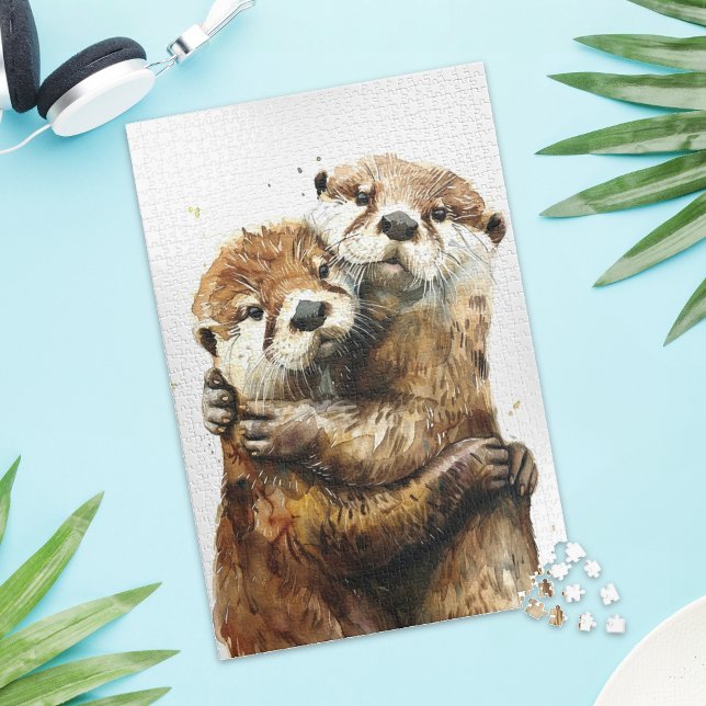 Cute Otter Love Jigsaw Puzzle Pussel (Skapare uppladdad)