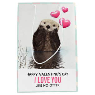 Cute Otter med Hearts Valentine Day Humor