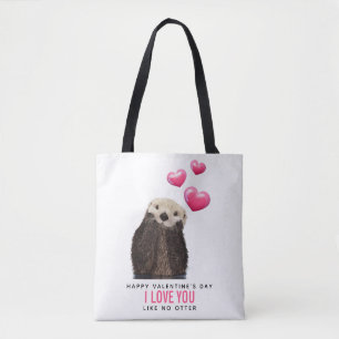 Cute Otter med hjärtans dag Tygkasse